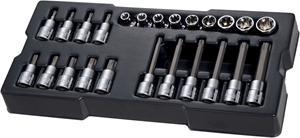 Immagine di MODULO SET 24 PZ INSERTI A BUSSOLA TORX - ATT. 1/2"