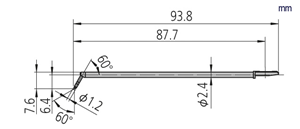 Immagine di 2 x Corner hole stylus - R2µm; 60°