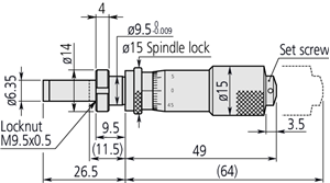 Immagine di Testina micrometrica con blocco vite micrometrica