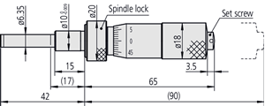 Immagine di Testina micrometrica standard con blocco vite micrometrica 0 - 1 "