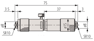 Immagine di Micrometro  tubolare per interni, in esecuzione fissa  3" - 4"