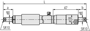 Immagine di Micrometro  tubolare per interni, in esecuzione fissa  4" - 5"