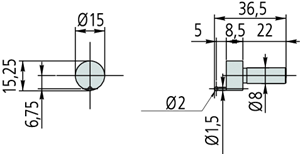 Immagine di Tastatore sferico Ø 2 mm (eccentrico)