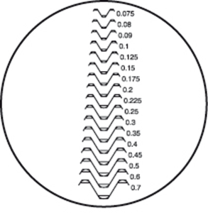 Immagine di Reticolo per oculare filetto ISO (0.075 - 0.7)