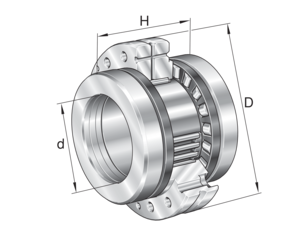 Immagine di Cuscinetto radiale a rullini ed assiali a rulli cilindrici - ZARF1762-TV